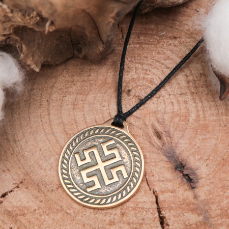 The Slavic amulet from jewelry bronze "Goder" (the protection of the bright gods), 68 cm