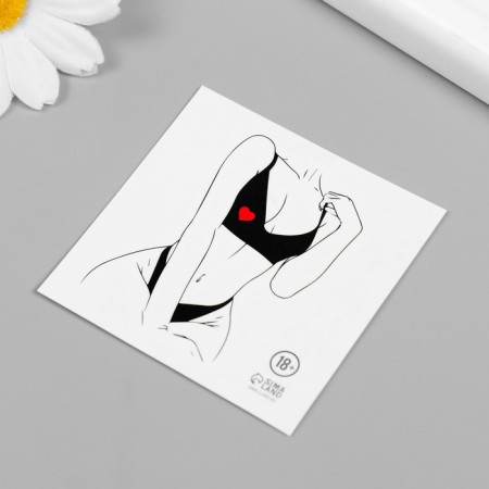 Tattoo on the body black-red "female body" 6x6 cm-1