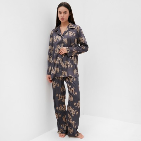 Female pajamas (shirt and trousers) KAFTAN "Dragon", size 48-50, graphite