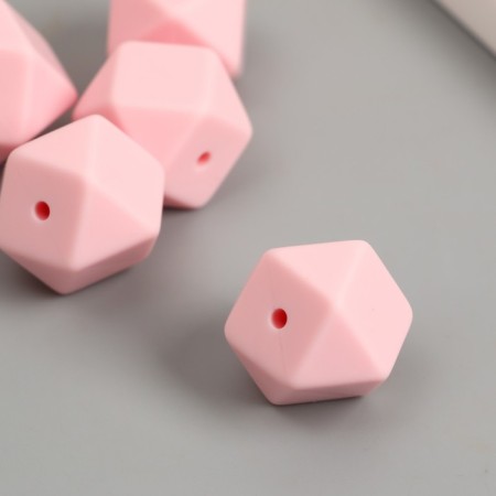 Busina silicone "polyhedron" pink lavender d = 1.7 cm