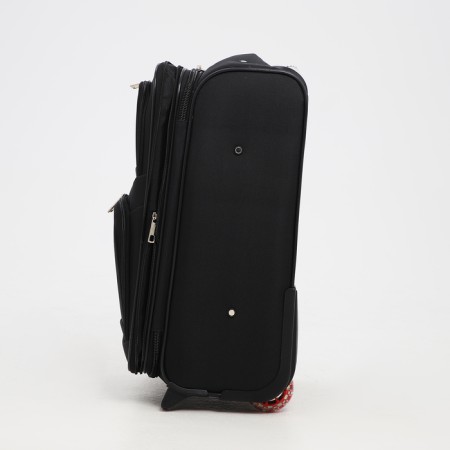 Small suitcase 20 ”, lightning department, code castle, 3 wheels, 2 outer pockets, black color-3