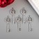 Decor for creativity metal, rhinestones "Key with flower" silver 4x1.5 cm