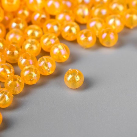 Beads for creativity plastic "Orange mother of pearl" set 20 g d = 0.4 cm-1