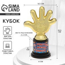 The award figure “For participation in the life of the class”, five, cup, plastic, gold, 6.5 x 10.5 x 4 cm.
