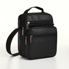 Male bag, 21.5*10*17 cm, lightning departure, 3 n/pocket, reg. Min, black