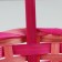 Wicker basket, 20.5 × 9.5 × 33 cm, pink, bamboo