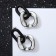 Earrings Metal "Chain" Geometry, 2 links, silver-black color