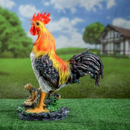 Garden figure "Rooster on the stone" 32x13x42cm-1