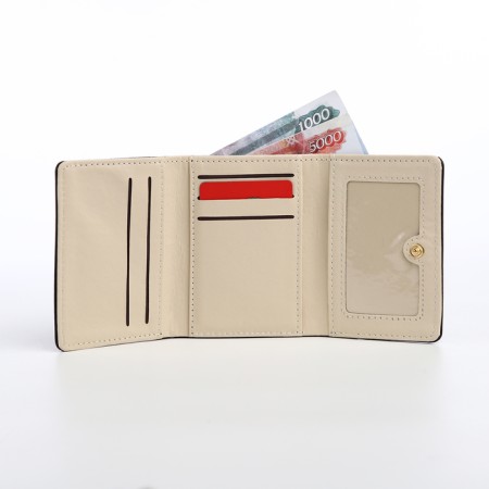 Women's wallet on the button, black color-3