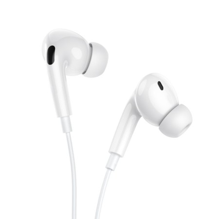 Hoco M101 Pro headphones, wired, vacuum, Type-C, 1.2 m, white