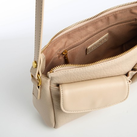 Female bag Textura, average size, beige color-7