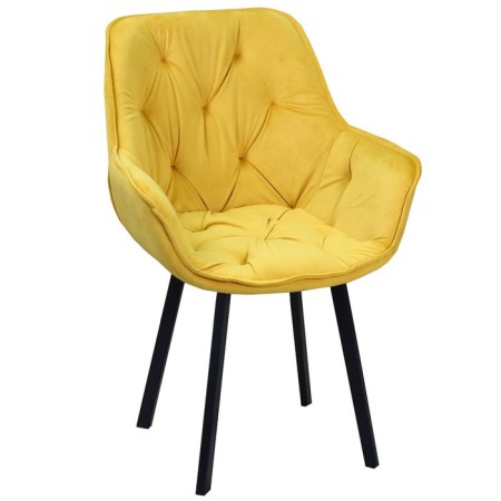 Chair "Quint", velor tenerife turfuum / Black metal