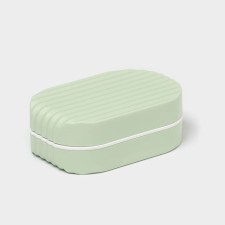 Road soap dish with a “relief” lid, plastic, 11.5 × 7.5 × 4 cm, pistachio