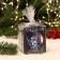 Christmas ball D-6 cm "Snowman at the Christmas tree" manual painting, blue