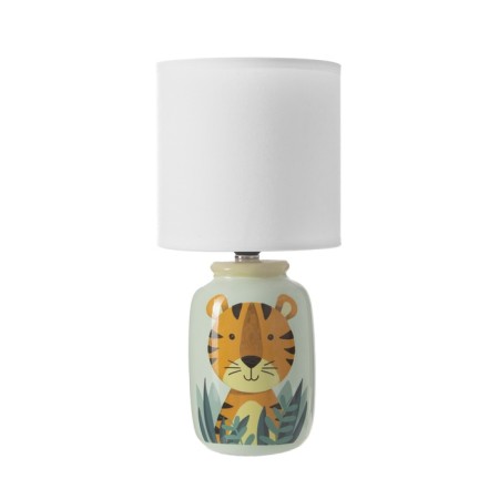 Board lamp with lampshade Risalux "Tiger" Children's, E14, 40 W, Green, 13 × 13 × 27 cm-7