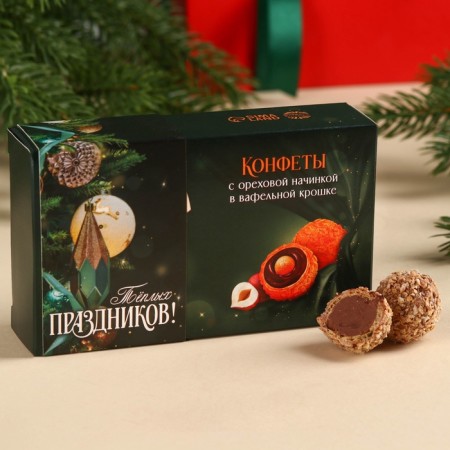 Chocolate sweets "warm holidays" in the box, taste: nut, 100 g.-1