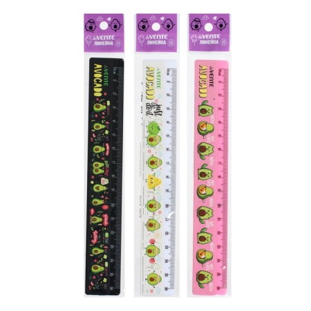 Ruler 16 cm, Devente, Avocado, Mix x 4 colors, cardboard box