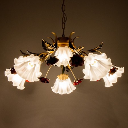 Rosetta chandelier 6he27 40w beige 75x75x30-90cm Bayerlux-2