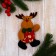 Soft suspension "Deer in a suit with a pattern" 7x12 cm, red