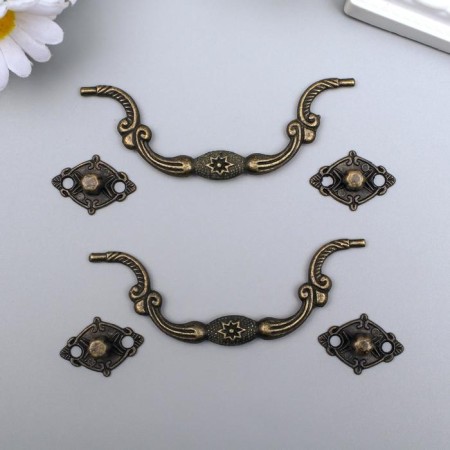 Handle for a casket metal (set 2 pcs) 9.5x4x0.5 cm-1