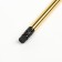 Black pencil with an eraser, hardness of HB, round, sharpened, golden body.