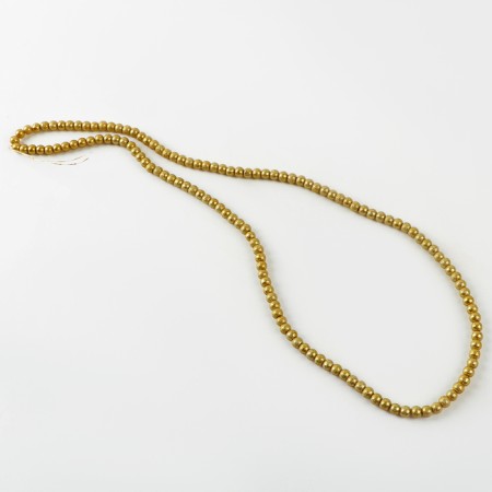 Glass beads, set 140 pcs., Size 1 pc. - 6 mm, color yellow gold-1