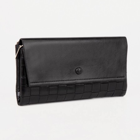 Women's wallet on magnets, black color