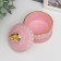 Casket Glass "Rombs and Dome" Pink with gold 11x8.5x8.5 cm