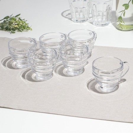 Set of mugs, glass, d = 8.5 cm, h = 8 cm, 200 ml, 6 pcs