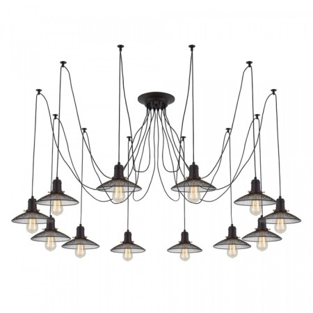 Suspended Citilux "Edison" CL451122, 12X75W, E27, Black Color-16