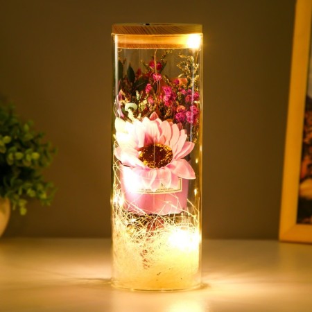Nightnik Sobe "Bouquet with Pink Flower" LED from batteries LR1130 8x8x23 cm Risalux-2