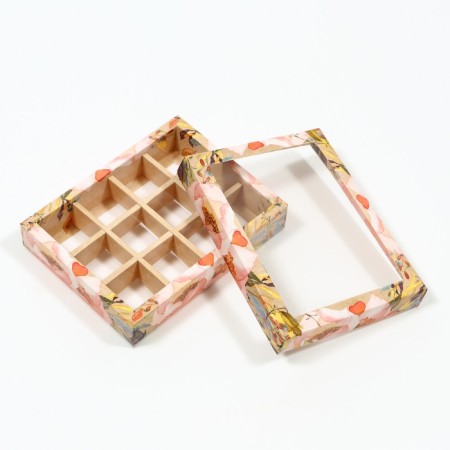 "Box for sweets, 12 pcs, 19 x 15 x 3.5 cm, craft flowers"-2