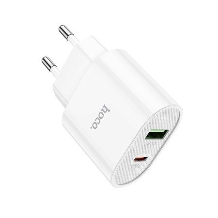 Network charger Hoco C95a, Type -C - PD 20 W 3 A, USB Qc3.0 - 18 W 3 A, White-5