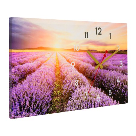 Carty clock wall interior "lavender field", silent, 35 x 60 cm-3