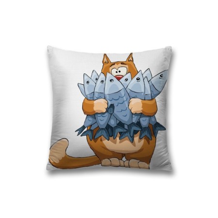 Decorative pillowcase "cat bouquet", on a zipper, size 45x45 cm