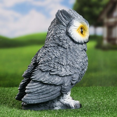 Garden figure "Owl" gray, 18x20x27cm-3