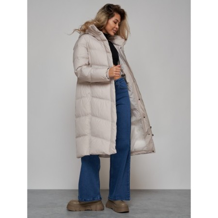 Coat insulated winter female, size 50, light-gray color-13
