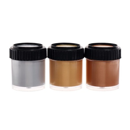 Acrylic paint, set 3 colors x 22 ml, Metallic, Brauberg, metallic, 191716-2