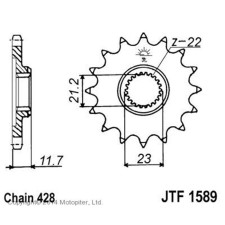 Front Leading Star for a motorcycle, steel jtf1589, chain 428, 19 teeth