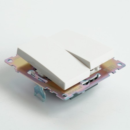 2-clavy switch (mechanism), 250V, 10A, Stekker series Katrin, GLS10-7107-01, white-6