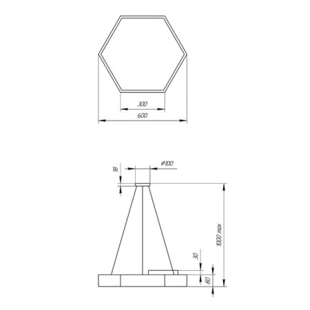 LED LED Geometria Hexagon 38W 4000K 4000 LEP IP40 60x60x8 White-3