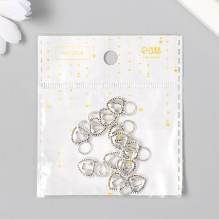 Decor for creativity Metal "Hanging lock - heart" silver 288M008 1.7x1.2 cm-3