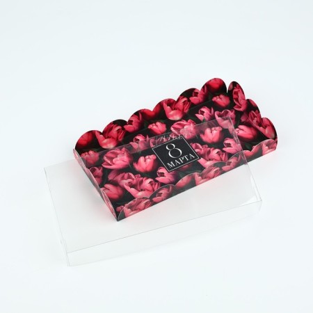 Box for confectionery products with PVC “March 8”, 10.5 × 21 × 3 cm-3