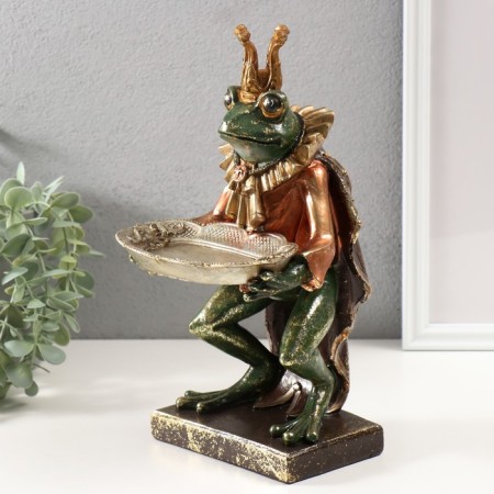 Polystone souvenir with a stand for the little things "Butler's frog" 27.5x13.5x9 cm-3