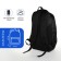 Youth backpack on a zipper, 4 pockets, black/blue color