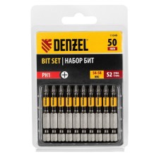 The set of Denzel 11648, round profile, PH1 x 50 mm, steel S2, 10 pcs.