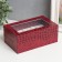 Casket Plastic for clock 2 compartments and jewelry "Red Python" 7x10.5x17.5 cm