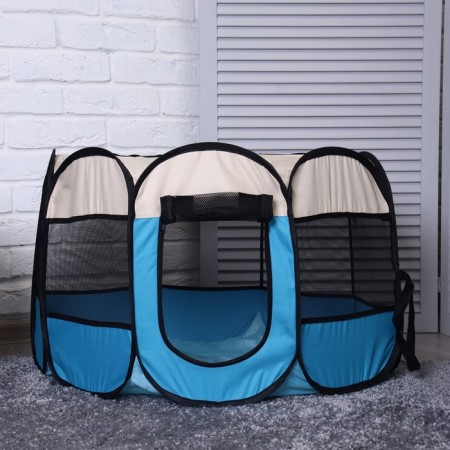 Animal aviary, tent, 8 walls, 70 x 40 cm, blue-4