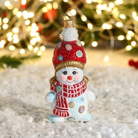 Formal toy "Snowman in a mere hat" 12.5 cm