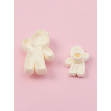 Printing for the test and mastic of the valve "Gingerbread man", set 2 pcs, plastic, dairy-1